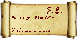 Puchinger Elemér névjegykártya